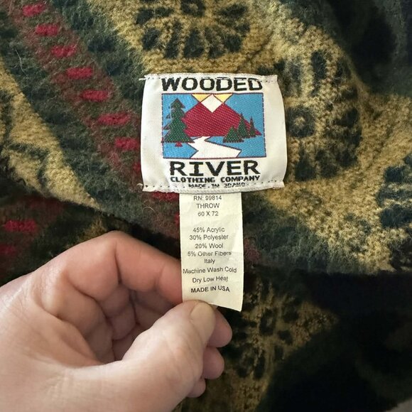 Rustic Wood River "McWoods" 60"x72" Premium Wool Blend Throw Blanket - Picture 6 of 6